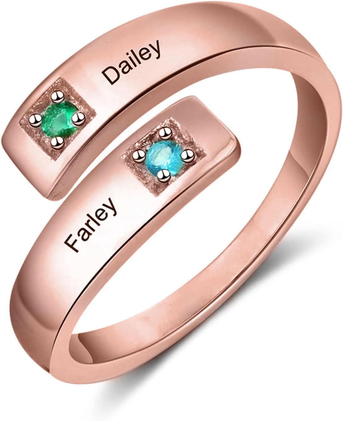 Christmas Mothers Day Gifts 10K 14K 18K Gold Personalized Mothers Ring Customized Gold Name Ring with 2-4 Birthstones Family Jewelry Gifts For Mom Grandma Wife