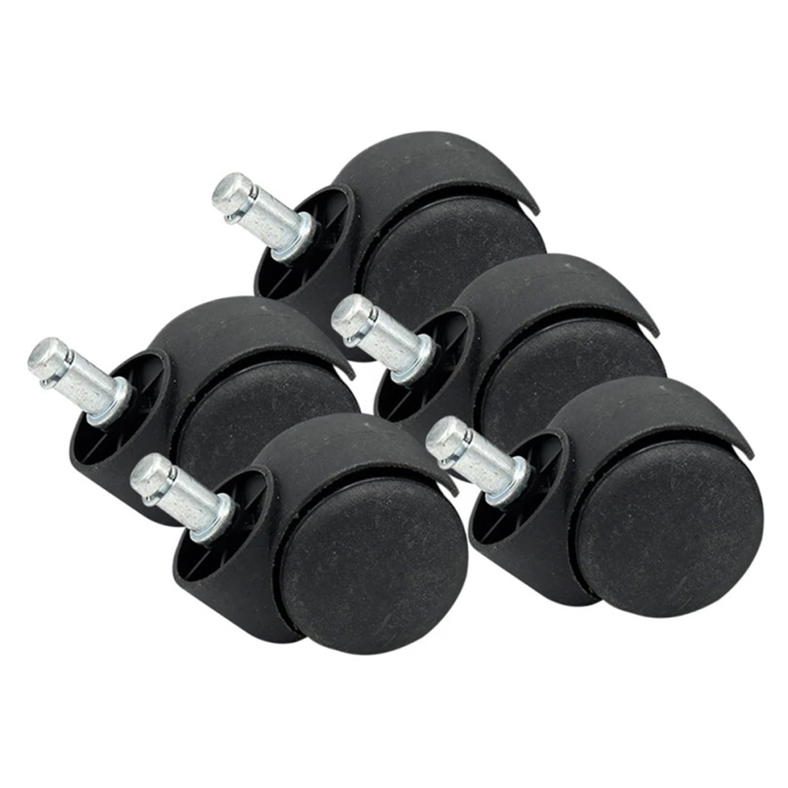 Ruedas de polea silenciosa 5 Piezas for sillas Oficina | Silla de computadora Ruedas grasas silenciosas Ruedas de riel con bridas y rodamiento suave