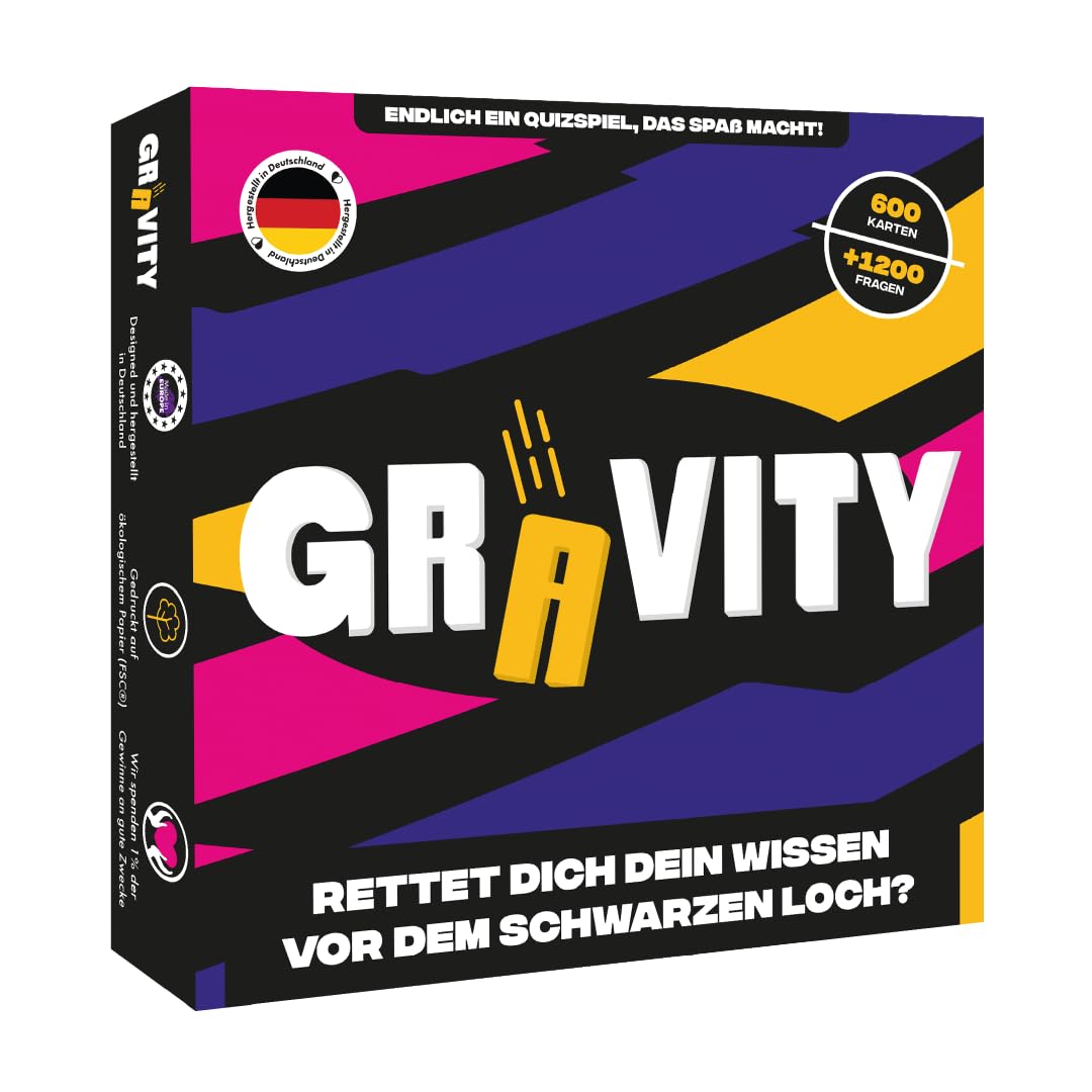 Gravity - Board Game - Strategy and Knowledge Game - Quiz Game for General Knowledge with Friends and Family - Board Game for Adults - 2 to 8 Players