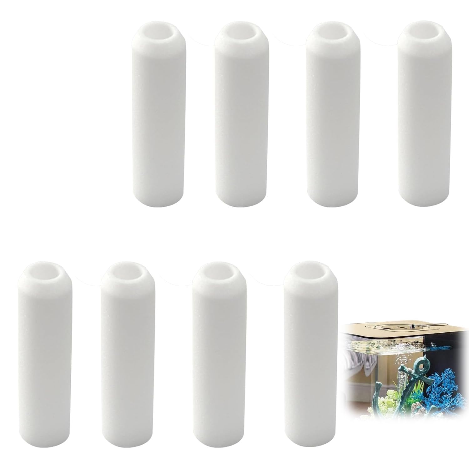 8 Pack Air Stone for Biorb Aquariums, Flow/Halo Series, 15 Acrylic Aquarium with 4-Gallon Capacity, Fish Tank Air Stone, Aquarium Filter Accessories Fit Freshwater & Saltwater Aquariums (White)