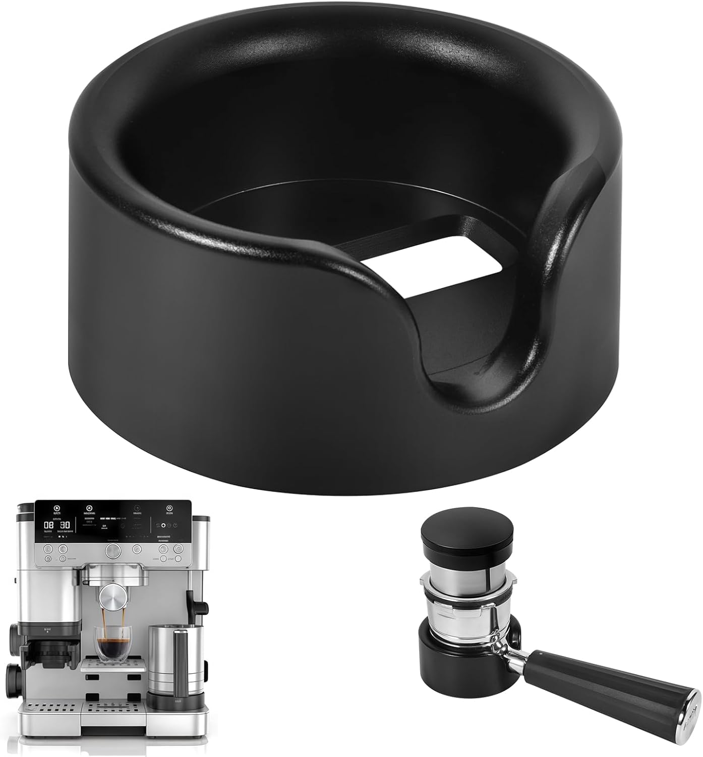 3PCS Espresso Accessories Kit：Top Mat for Ninja Luxe Espresso Coffee Machine+Upgraded Aluminum Alloy Coffee Tamper Base+Sliding Mat for Ninja Coffee Maker–Compatible With Ninja Luxe Cafe ES601&ES701