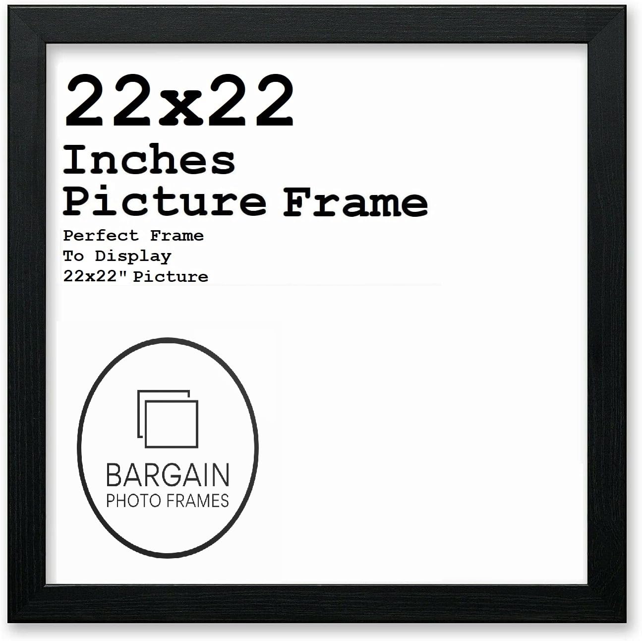 22x22 Inches Black Square Photo & Picture Frame Home Decor Poster Frame (22x22 Inches, Black)