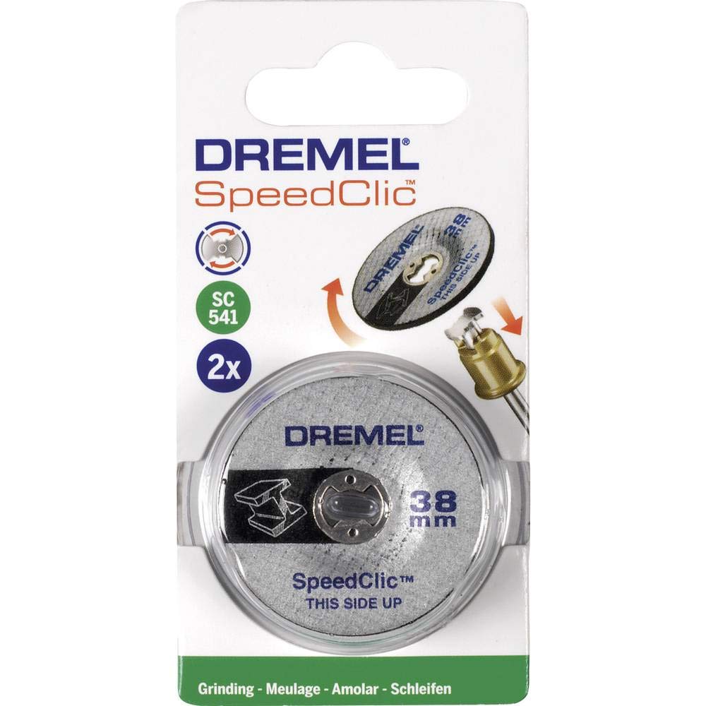 Dremel Grey Sc541 Ez Speedclic Grinding Wheels Accessory Set, 2 Reinforced Grinding Wheels For Grinding And Sharpening Metals