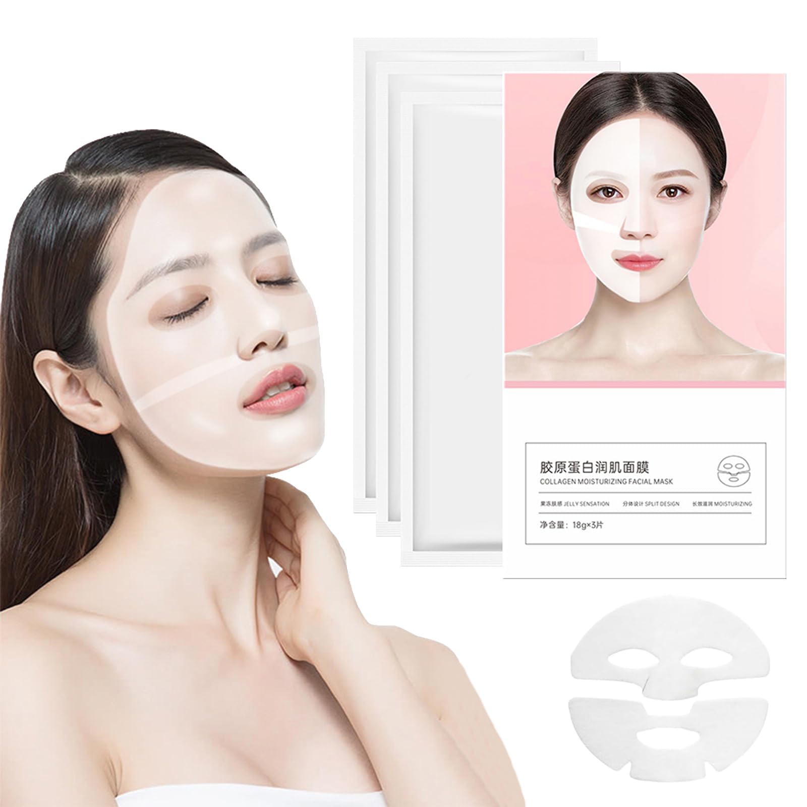 Katslyn3 Pcs Biodance Collagen Face Mask Overnight, Bio Collagen Face Mask,Pure Collagen Films Korean Deep Hydrating Firming Overnight Hydrogel Maskt Improve Moistur,Elasticity and Wrinkle