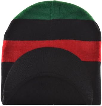 MM Red Black and Green Pan-African Flag Inspired Beanie Cap