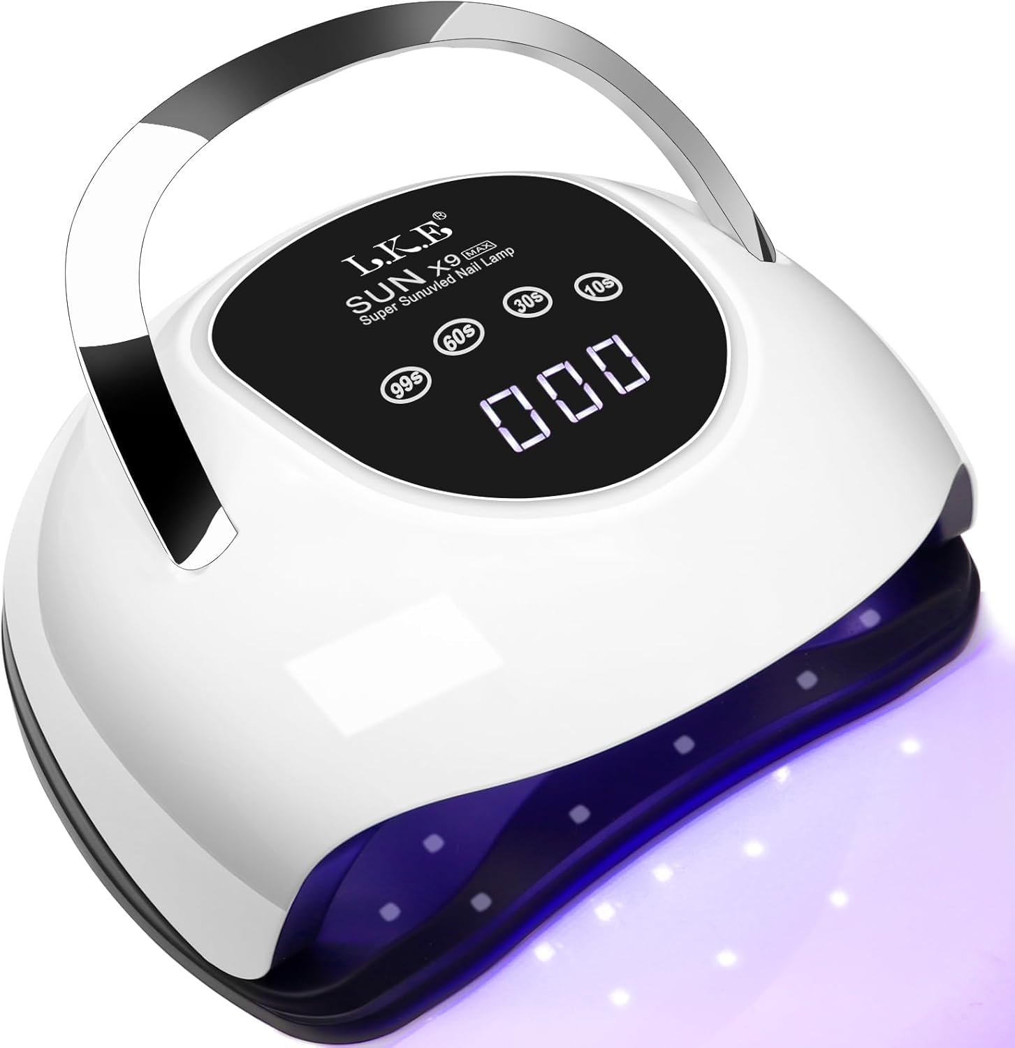 Wisdompark 220W UV Nail Light for Gel Nails Fast Curing Lamp with 57pcs Lamp Beads 4 Timers Professional LED Nail Dryer for Home Salon