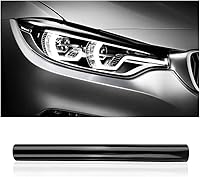 Vista 13 de Película de tinte de luz de automóvil de 12 x 48 pulgadas, protector de vinilo cortable y elástico, calcomanías autoadhesivas que no dejan marcas