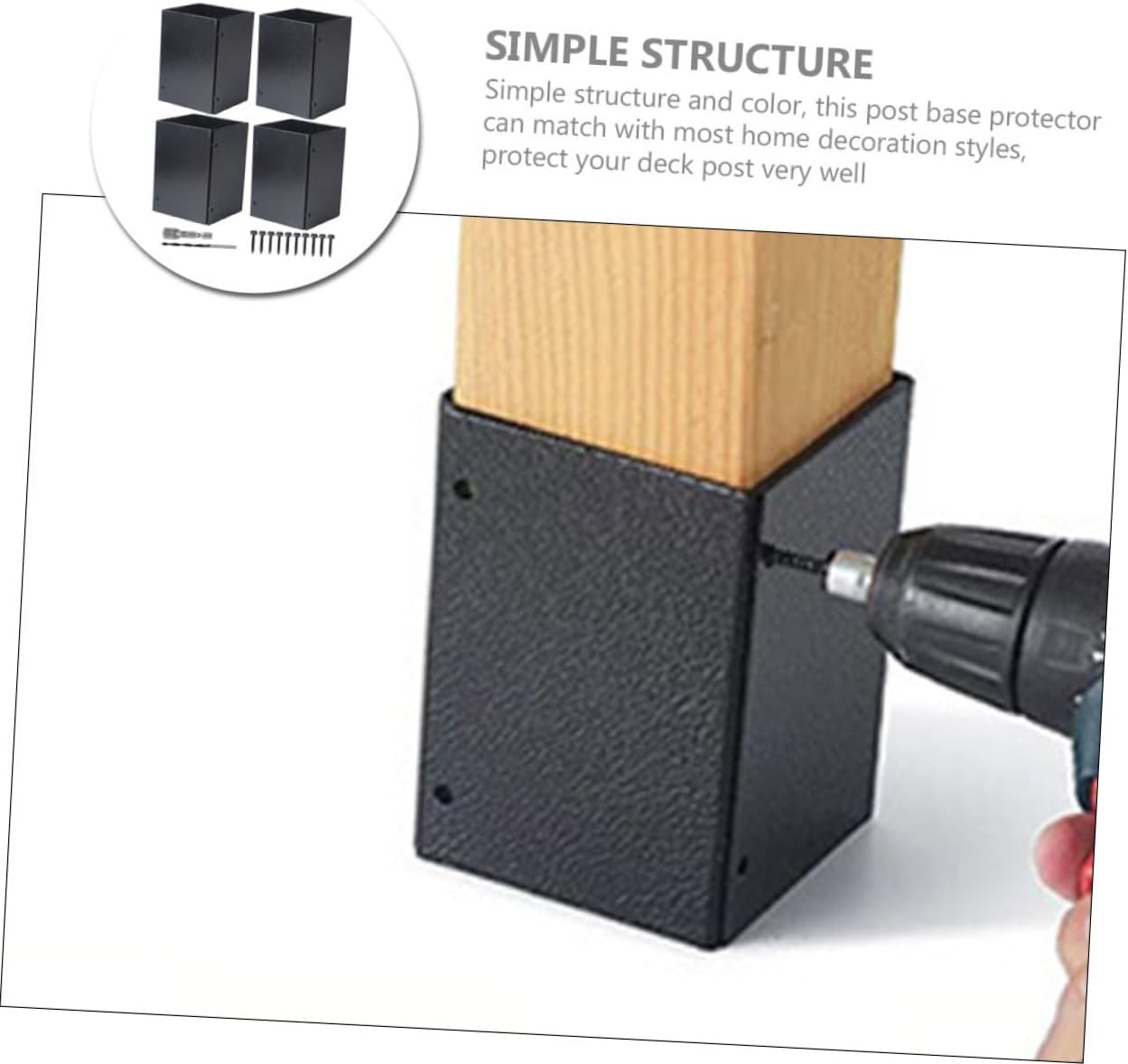Adjustable Metal Mailbox Post Base Protector Kit Heavy Duty Design for Wooden Posts and Decks