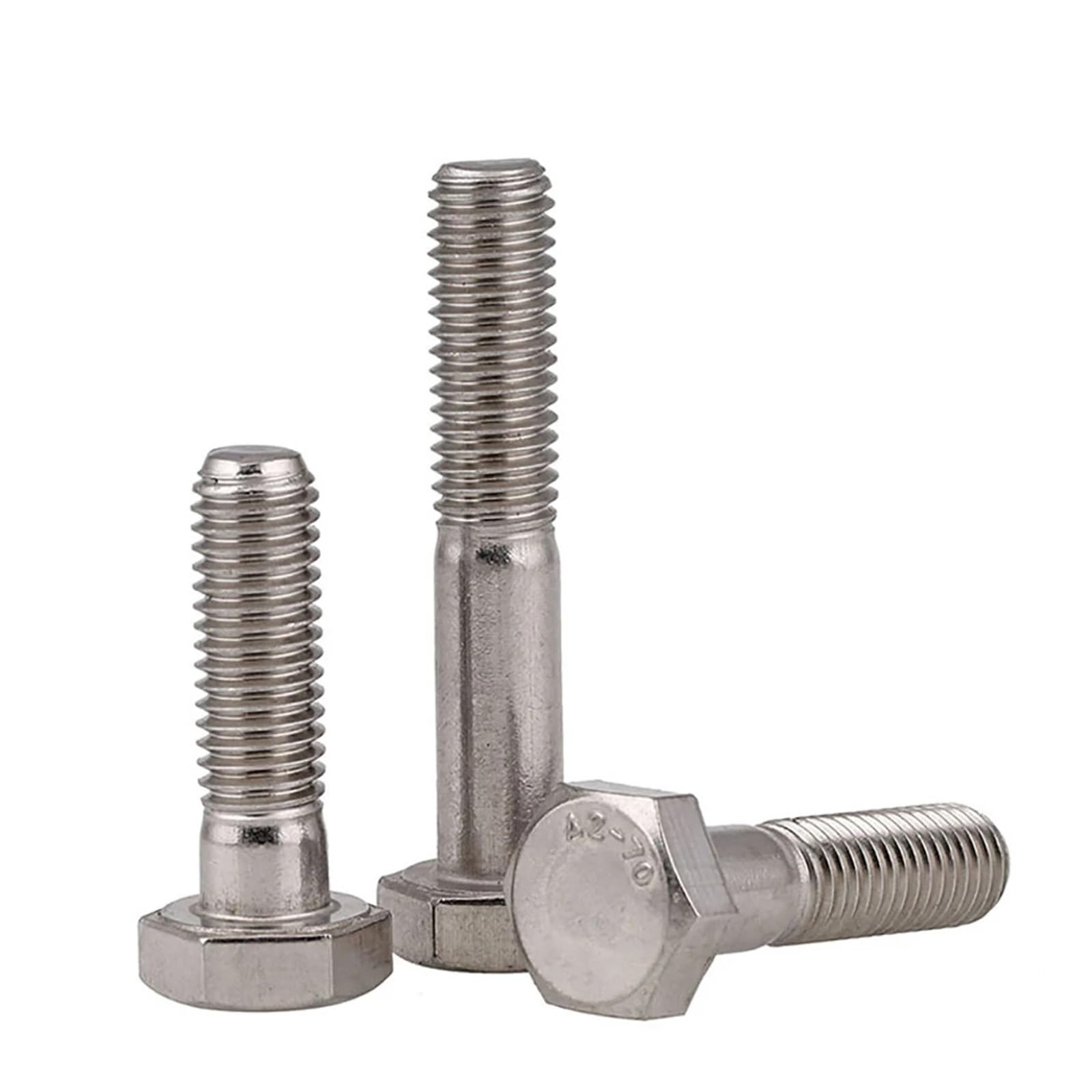 Vis à tête hexagonale en acier inoxydable SUS304-1/4 5/16 3/8 7/16 1/2 5/8" UNC, boulons filetés partiels for le travail des métaux(5.0inch,3/8-16 (1Pcs))