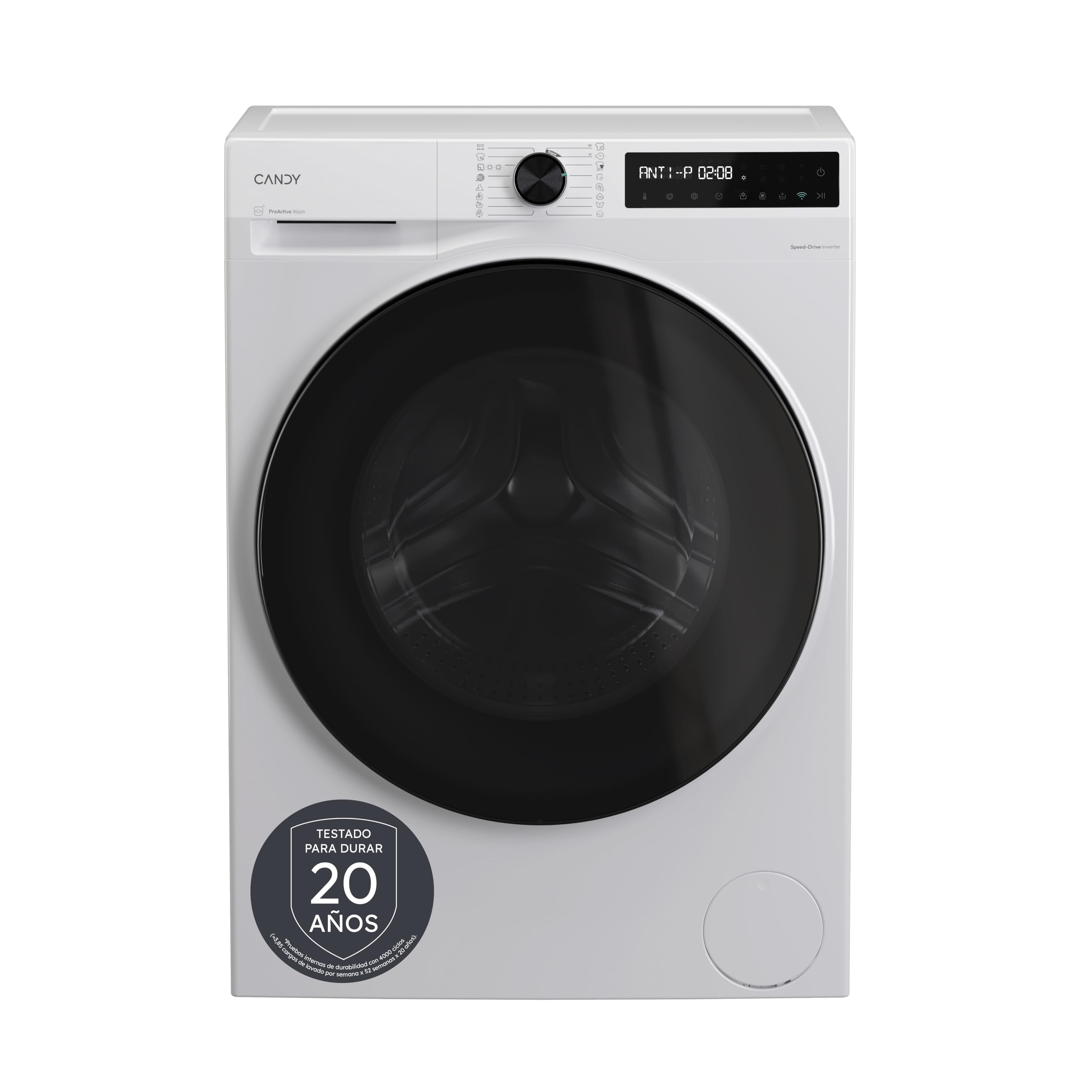 Candy ProWash&Dry 500 - BWR 4128BL8-S Lavasecadora, 12KG+8KG, 1400RPM, Pantalla Táctil + Rosca, Motor Inverter SpeedDrive, 16 Ciclos, 6 Rápidos, Funciones Higiénicas, Wifi, Inicio Diferido 24H, Blanca