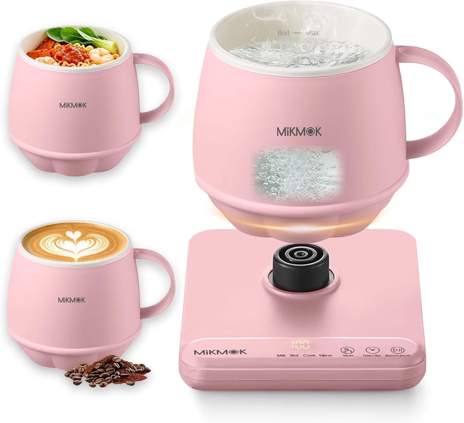 Desk Electric Mug 400ML, Ceramic Glaze Beverage Warmer, 300W Fast Boiling