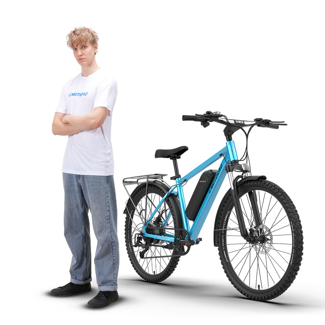 EMotorad T-Rex Pro | Vélo Électrique Tout-Terrain 250W | Batterie Amovible 13Ah | Autonomie jusqu'à 70 km | Moteur 36V 250W | Suspension 100 mm | Freins à Disque | Guidon Intégré avec Écran i13