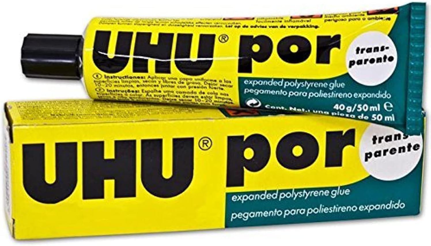 Uhu 4 x POR Adhesive - DEPRON STYROFOAM EXPANDED POLYSTYRENE 40g/50ml