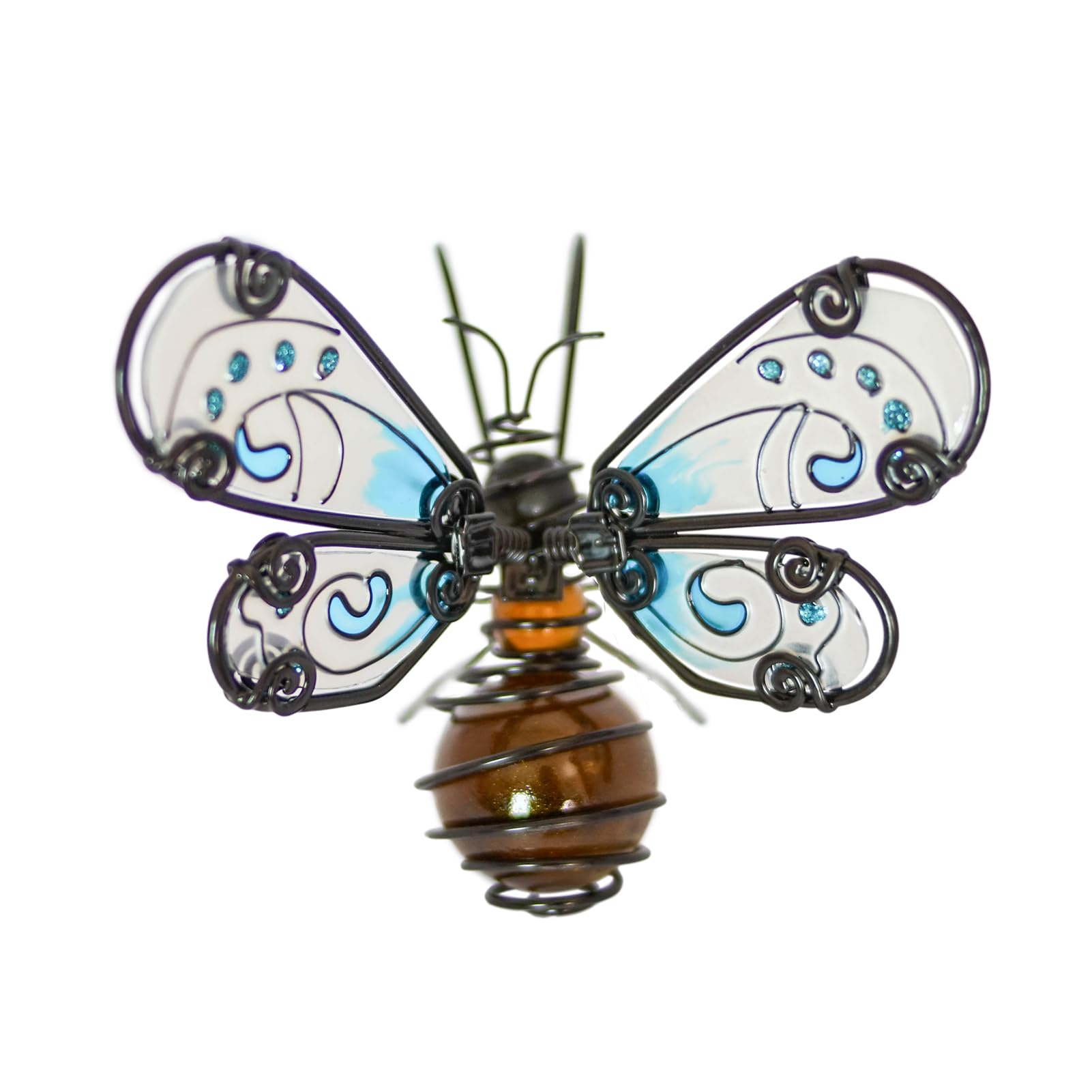 The Present Shop Realistic Glass Wing Honeybee Pot Hanger, Metal, 33Cm X 16Cm X 12Cm
