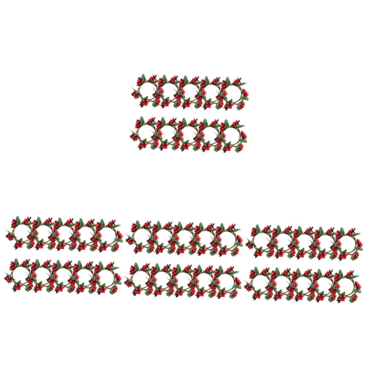 TOPBATHY 40 Piezas Anillo de Vela navideños Christmas decoración de artículos para el hogar Anillos de servilleta de Navidad Guirnalda decoración hogar Adorno de Navidad Rojo