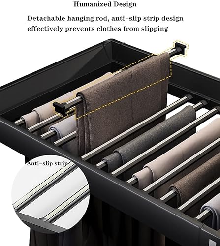Miniatura 6 de Estante extraíble para pantalones, organizador de ropa, organizador de ropa, estante de armario, estante multifuncional ajustable, ahorro de espacio