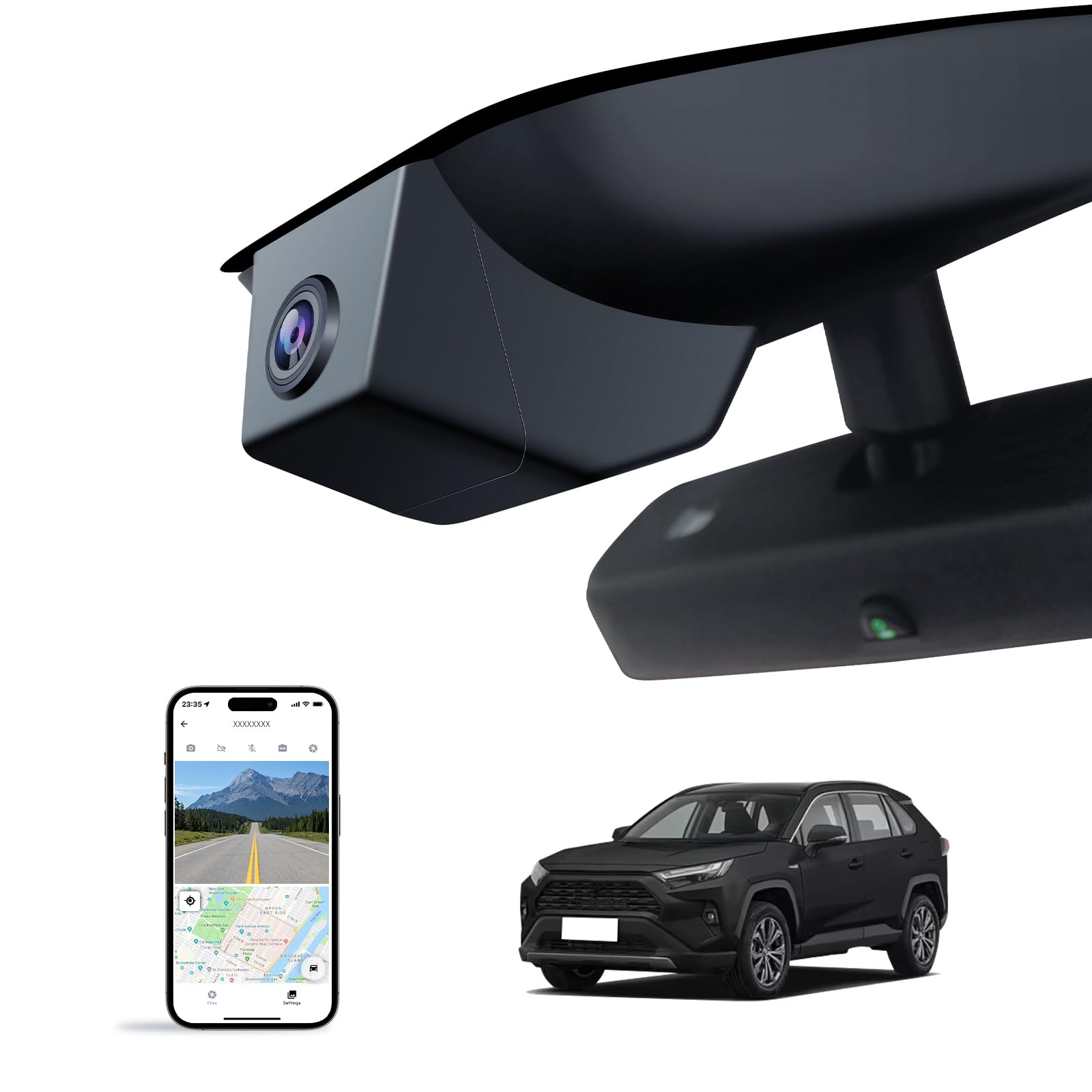 Front 4K Dash Cam for Toyota RAV4 2019-2021 LE Limited Premium XLE TRD Hybrid & RAV4 Prime 2021-2024 (Model A)(No Vent Hole),OEM-Style,Loop Recording,