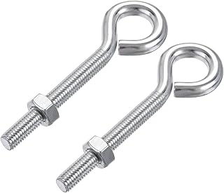 Tool parts M10x80mm Eye Hooks Screws Bolts Kit - 2pcs Carbon Steel Hanger Eyelet Hooks Screw