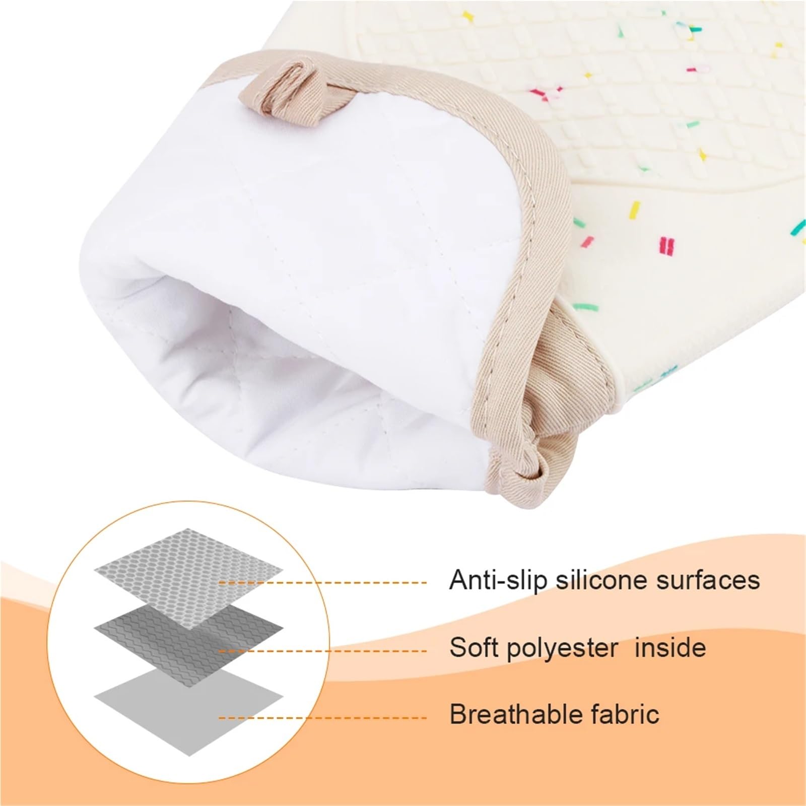 MRKU Guantes para Hornear, Guantes de Cocina para Horno, Juego de 3 Unidades, Silicona Resistente al Calor, Accesorios para el hogar y la Cocina.