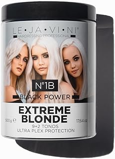 LEJAVINI N1B | Decolorante Pelo Profesional sin Amoniaco | Aclara hasta 9 Tonos | Neutraliza Tonos Amarillos | Ideal para Mechas, Balayage, Arrastre de Color | Polvo Decolorante Cabello 500g