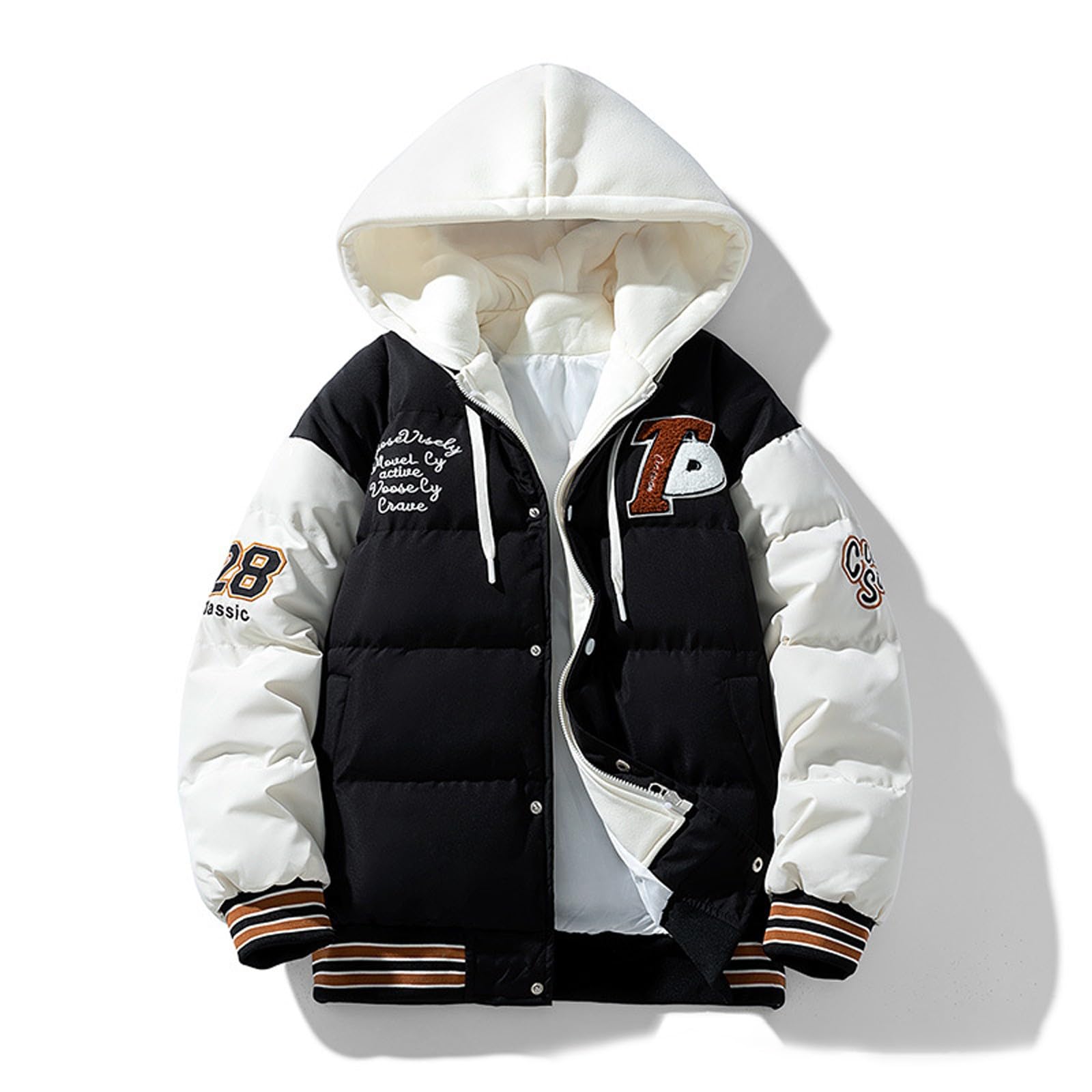 Genérico Cazadora Hombre Invierno Cazadoras Calor Grueso Chaqueta de Pluma Ultra Ligero Abrigo Cortavientos Trabajo cálida e informal a prueba viento parka para exteriores
