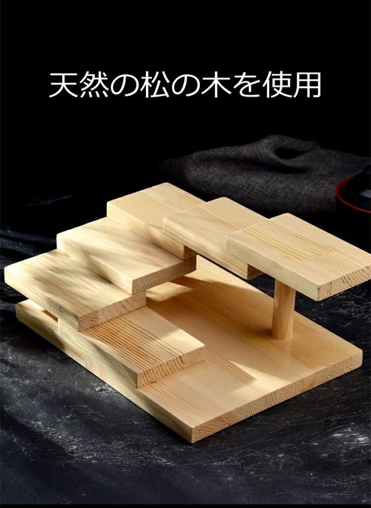 FLYILIA 立体盛込 木製 階段型 盛り付けプレート 階段盛り皿 立体盛込器