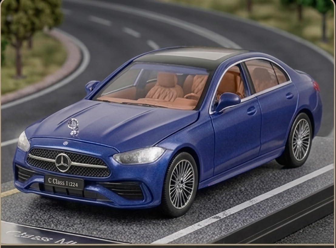 Mercedes E-Class E300L Toy Car Metal Pull Back Diecast Car with Openable Door and Sound Light (Blue)(Pack-1)-image-18