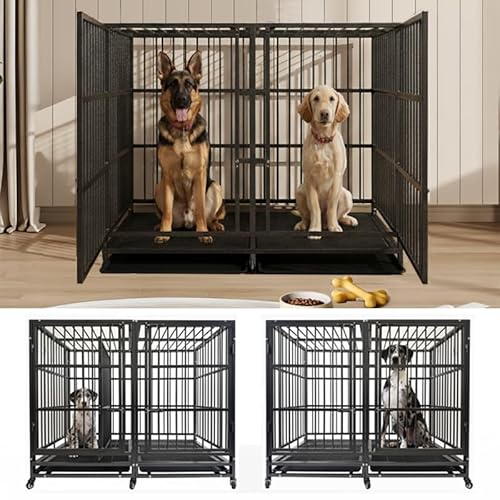 KOKOTANGS 54 Inch Heavy Duty Dog Crate Cage with Divider, ...