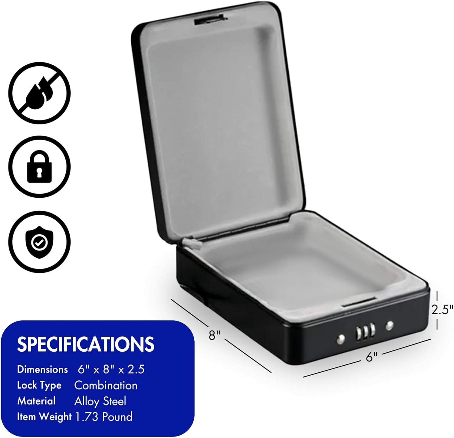 Helix Deluxe Personal Locking Safe with Tether, Heavy-Duty Steel Construction (61219)