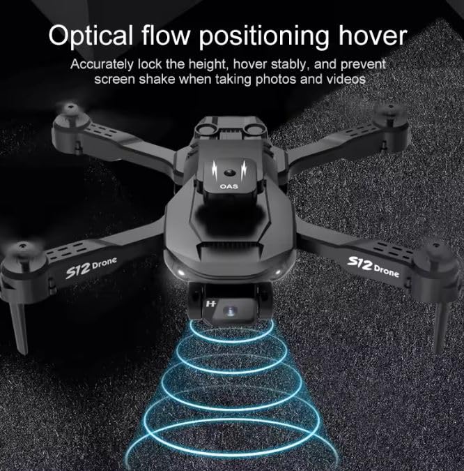 Image of WEADFAX-Drone-with-4K-Camera-WiFi-FPV-1080P-HD-Dual-Foldable-RC-Drone-Altitude-Hold-Headless-Mode-Visual-Positioning-Auto-Return-App-Control-Quad-Copter (W12)
