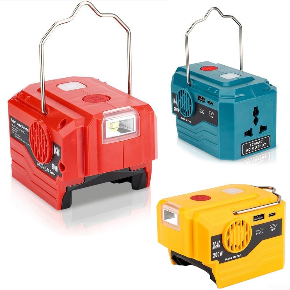 Generador inversor de potencia de 200 W para baterías Bosch de 18 V, fuente fiable de energía para actividades al aire libre (DW-220V)