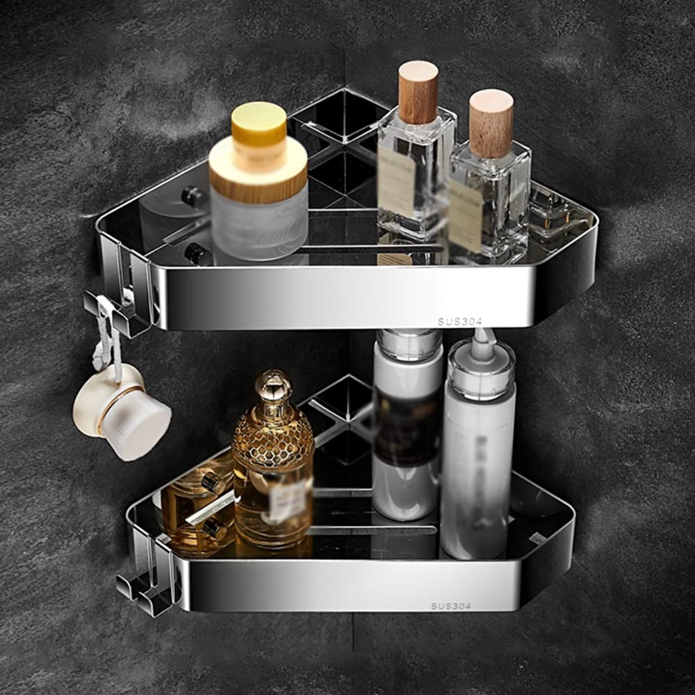 Shower shelf corner corner shower caddy Shower Shelf Racks 304 Stainless Steel Corner Shower Shelf Bathroom Corner Rack