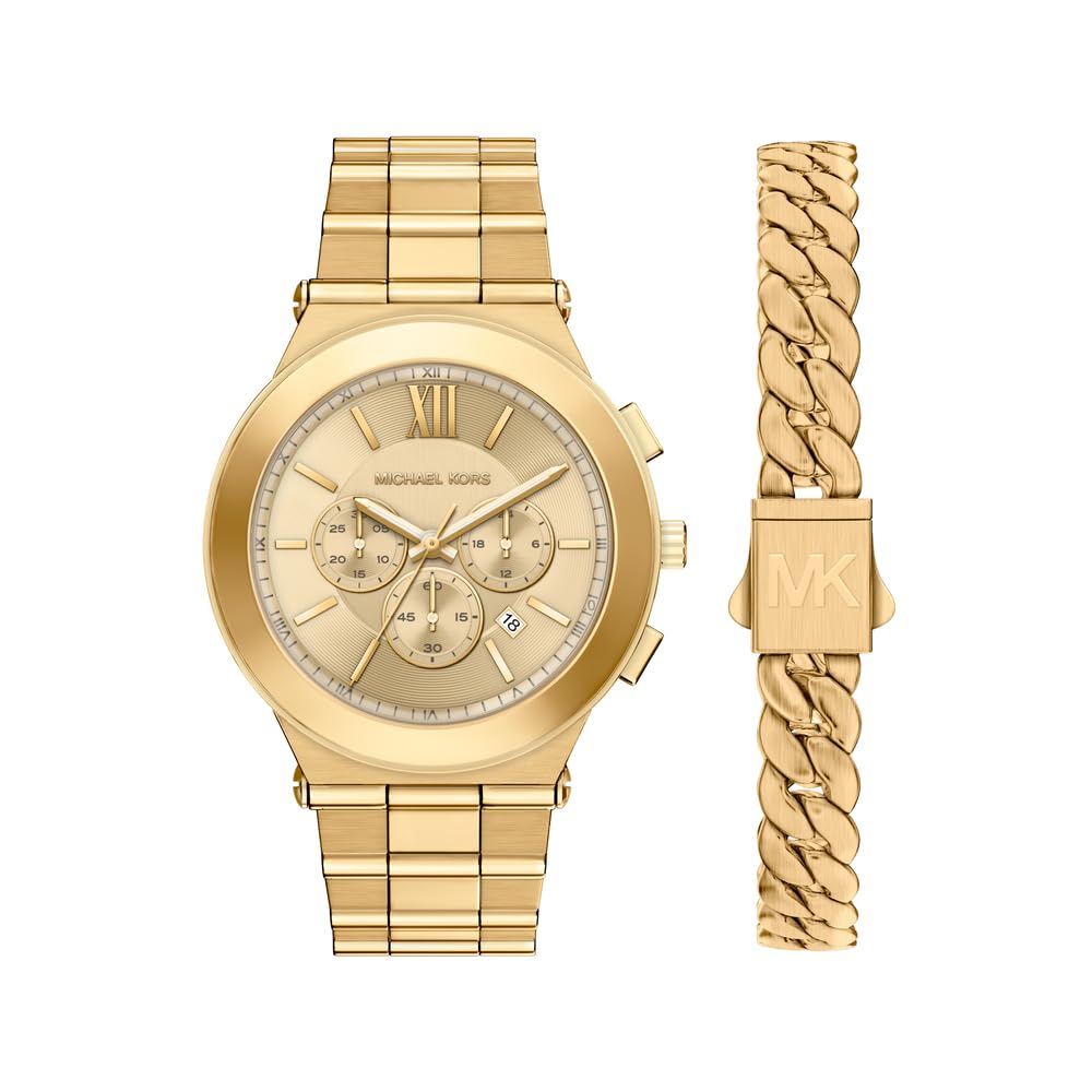 Michael Kors Billie Men's 44MM Gold-Tone Stainless Steel Watch, MK9270SET