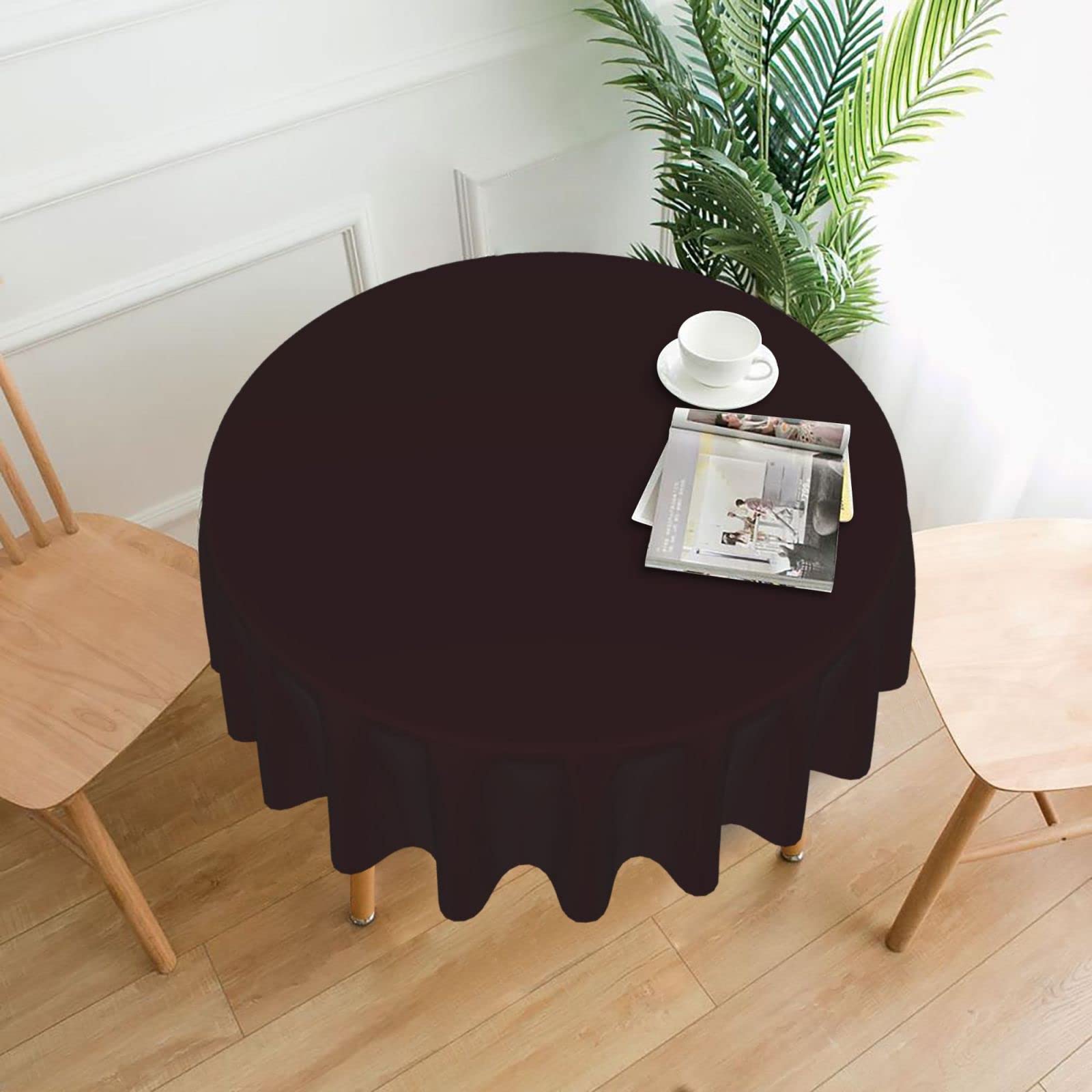 ZHAOUR Plum Purple Print Round Washable Tablecloth – Table Cover