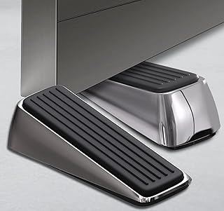 Wedge Door Stoppers for Bottom of Door: 2 Pack Heavy Duty Door Holder Metal & Rubber Door Stop, Anti-slip Floor Mount Door Stopper Keeps Your Door Open, Doorstops for Home Office Dorm Classroom Garage