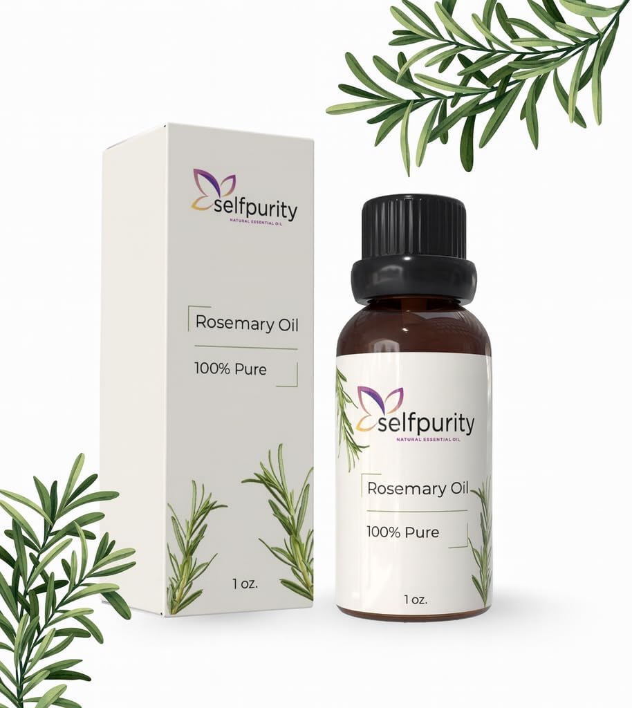 Rosemary Essential Oil, 1 Fl Oz (30 ml) Each, 100% Pure Natural Rosemary Oil for Hair, Scalp & Skin Care, Aromatherapy Diffuser Oil for Massage, Soap & Candle Making, Pack of 6