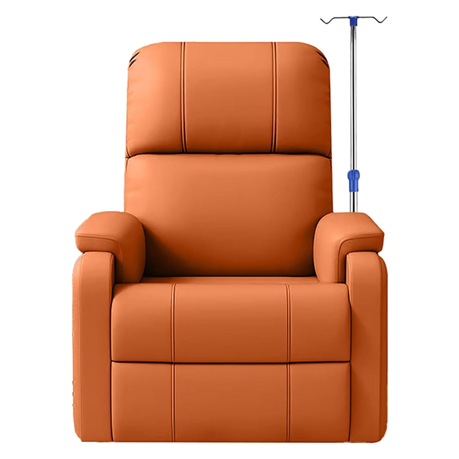 Krzesło Szpitalne do Pobierania Krwi z Uchwytem do Kroplówek, Ergonomiczne, w Pełni Rozkładane Krzesło z Wygodnym Siedziskiem Szpitali, Klinik, Udźwig 400 Kg(Orange)