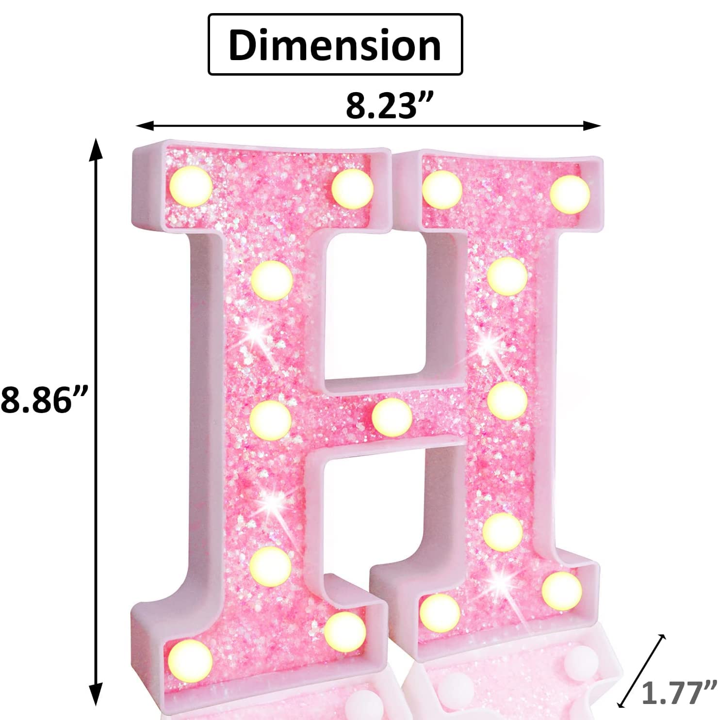 Light Up Letters, Glitter Alphabet Letter Sign Pink LED Marquee Letter Lights Battery Powered For Night Light Girls Bedroom Birthday Party Wedding Home Christmas Decorations Gift For Her-Pink Z - View #2