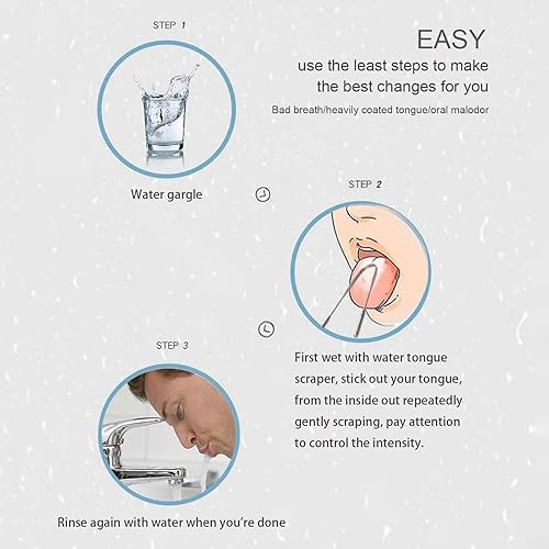 Miniatura 4 de Raspador de lengua, limpiador de lengua de acero inoxidable, raspador de lengua para adultos, reduce el mal aliento y el aliento fresco (1 paquete