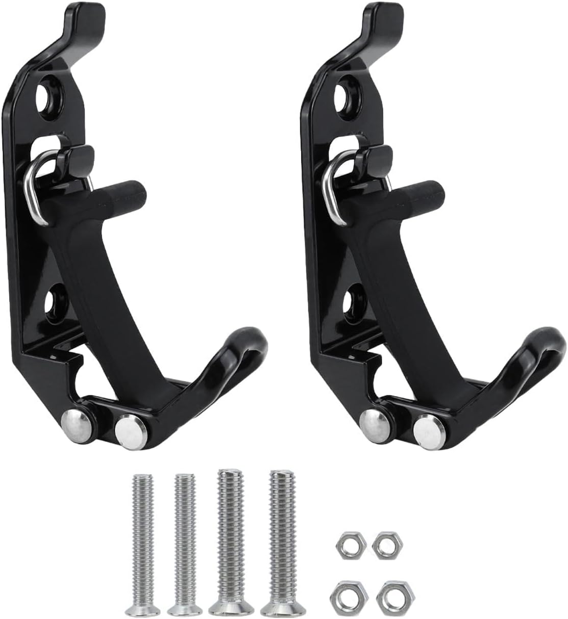 Heavy Duty Rubber Shovel Mount: Metal Tool Holder for Roof Rack - Anti-Slip Off-Road Mounting Kit with Wall Mounting Kit Fit 0.67" to 1.57" Diameter Tools - Idea for Shovel, Axe, Truck (4, Black)