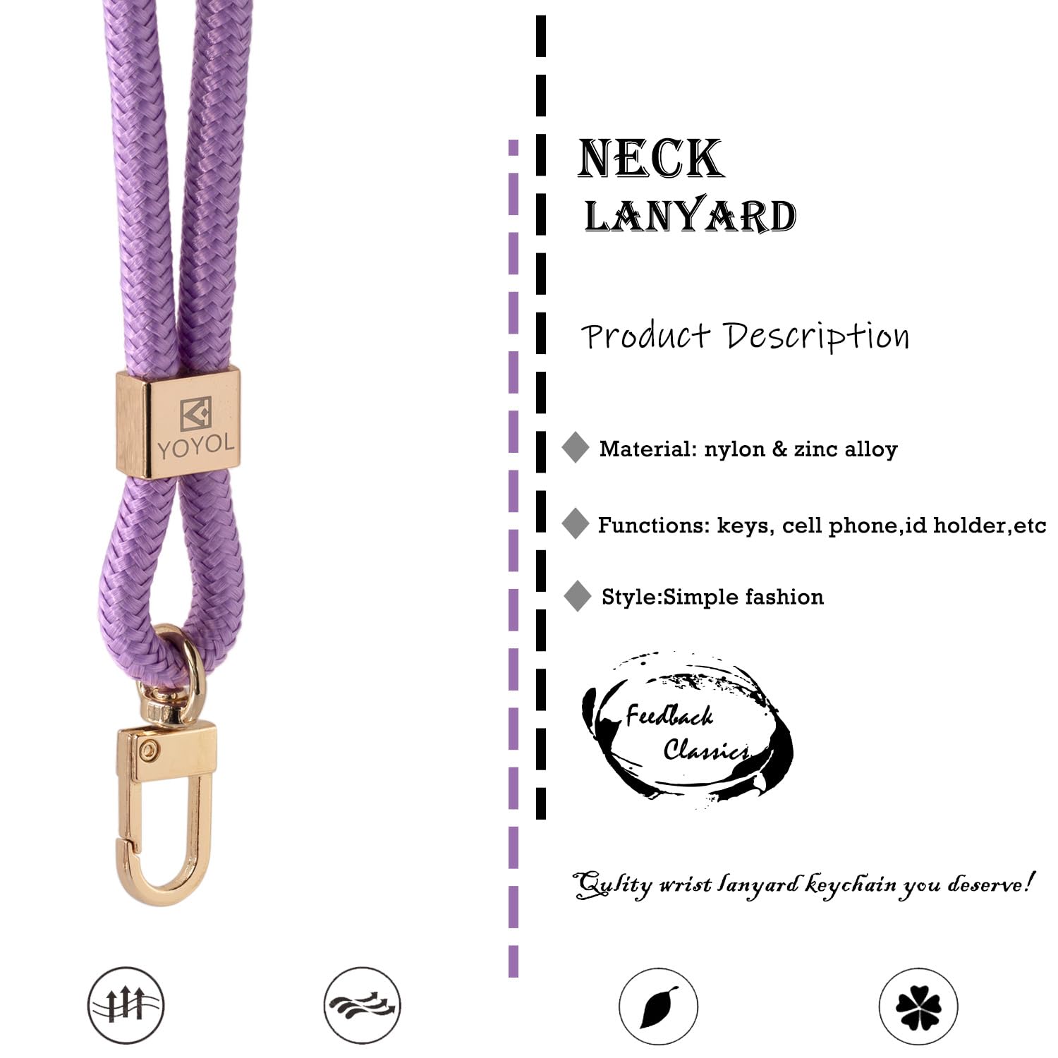 YOYOL Neck Lanyard Key Chain Premium Quality Necklet Strap Holder,for Id Badge,Keys,Wallet, for Men Women Cool Lanyards - Image 2