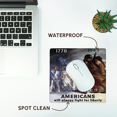 Miniatura 7 de 3dRose LLC - Alfombrilla para mouse (8 x 8 x 0,25 pulgadas), diseño vintage americanos siempre lucharán por la libertad 1778 (mp_149471_1)
