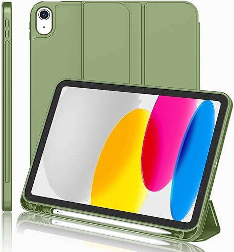 Miniatura 7 de iMieet Funda para iPad de 10.9 pulgadas 2022 (10 generación) con soporte para lápices, funda inteligente con soporte triple y parte trasera de TPU