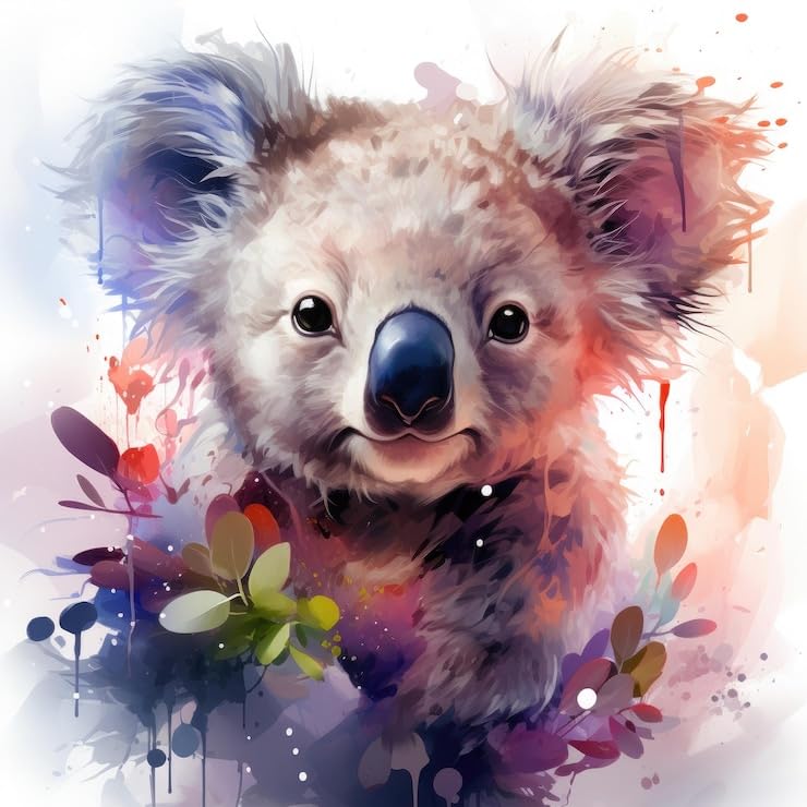 1000 Pieces Puzzles for Adult Jigsaw Puzzle Watercolor Koala Face Puzzle Gift for Mom Dad Family Friend Family Activity Games Home Decor Wall Art