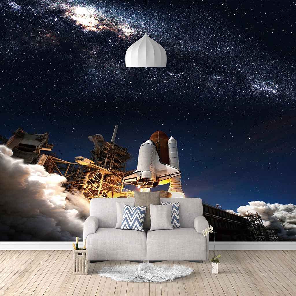 Papier Peint Photo 3D Trompe L'oeil Fusée Haute Définition 200x140
