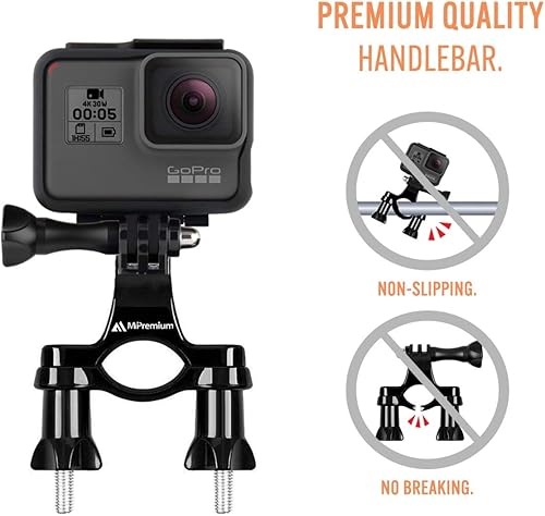 Miniatura 2 de Adaptador de montaje de manillar de bicicleta para GoPro Hero 13 12 11 10 9 8 7 6 5 4 3 2 1 + Fusion Session Black Silver EK7000 Sjcam abrazadera de