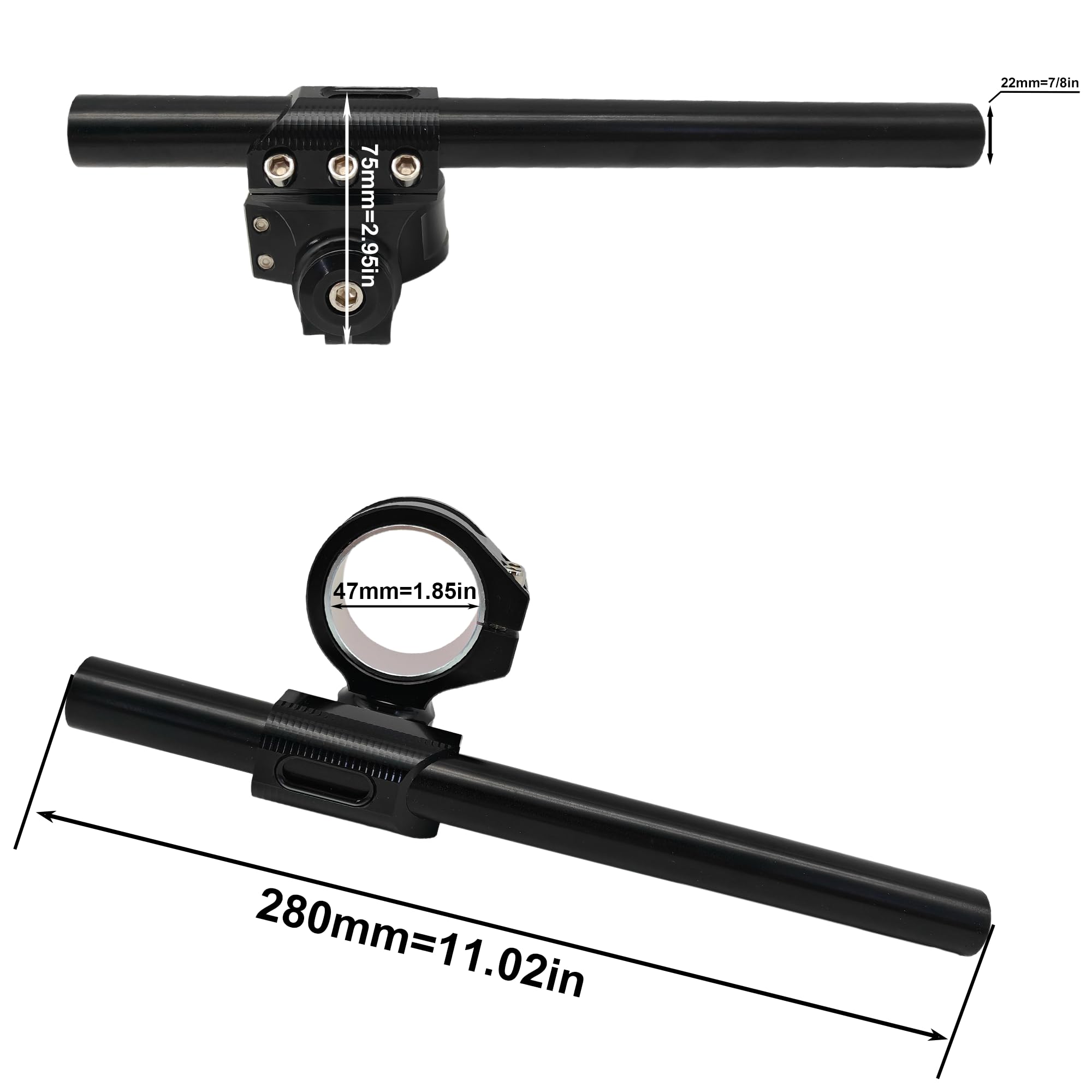 Amazon | 51mm オートバイ CNC 調節可能なハンドルバークリップオン