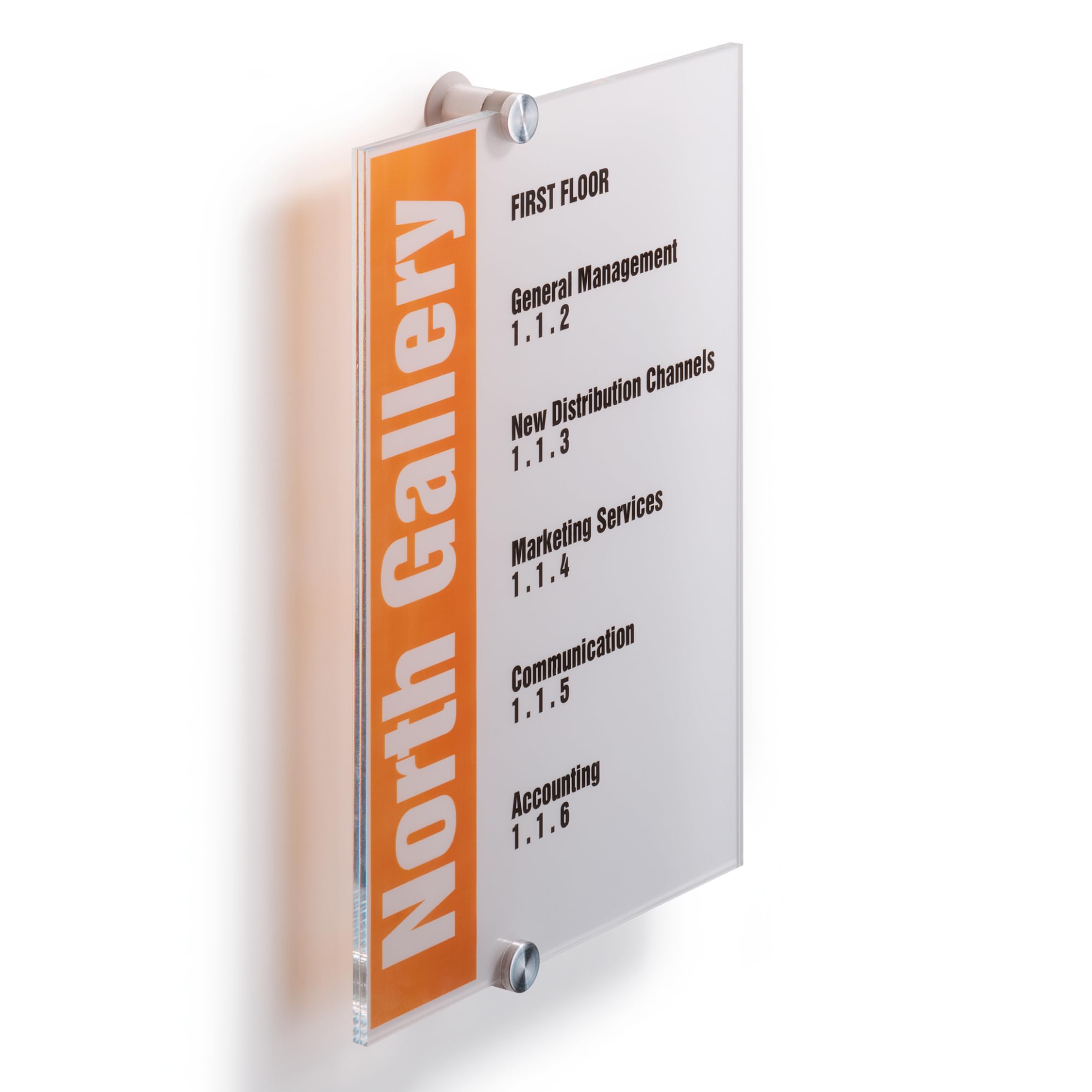 Durable CRYSTAL Frameless Acrylic Door Sign Holder Wall Mounted - A4