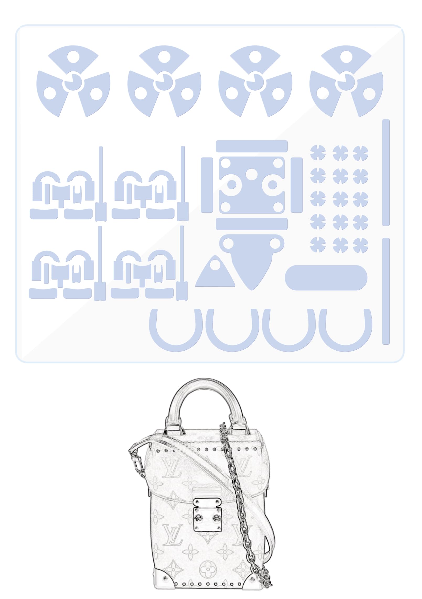 LokChuiDor BagArmor Hardware Protective Film, compatible with LV Camera Box Purse Hardware Sticker Transparent, Anti-scratch, Clear