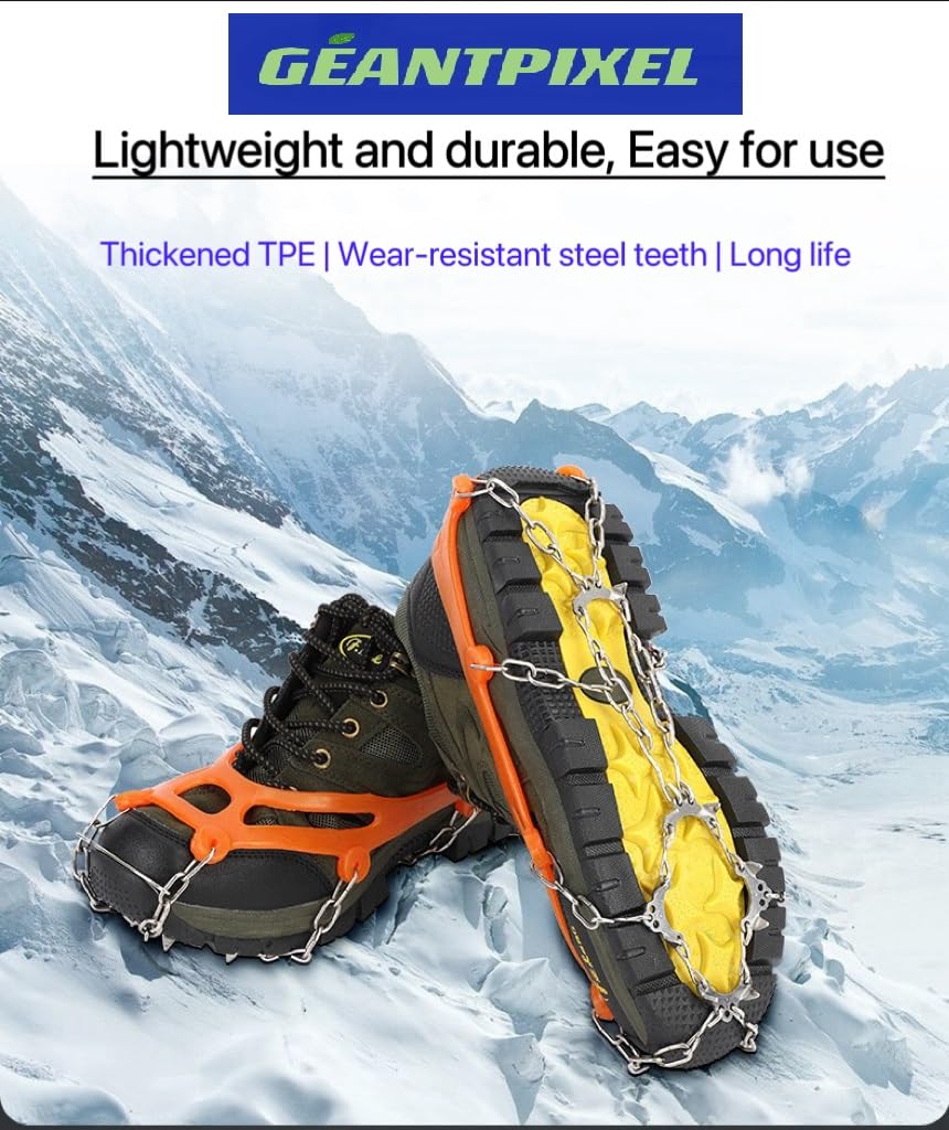 Ramponi Da Ghiaccio Antiscivolo - 10 Punte Acciaio Inox Per Trekking Invernale E Camminate Su Ghiaccio - Foto 6